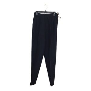 SK & Company Black Linen Blend Tapered High Rise Pleated Trousers NWT Size 10
